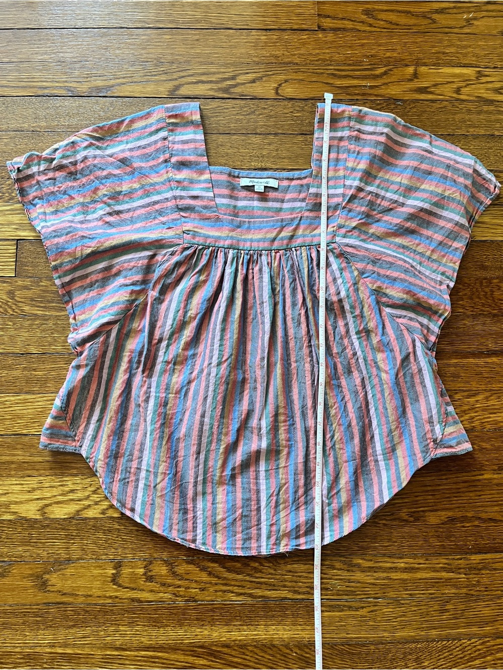 Madewell Striped Flutter-Sleeve Tunic Top